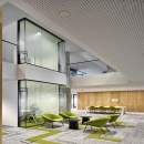 Double glass office walls at staircase 