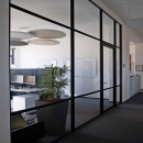 Route 66 glass partition with industrial look and feel