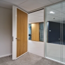 High acoustic aluminum framed door with wood panel