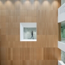 Fireproof and fall-through resistant glass wall.
