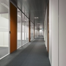 Corridor with partition walls and HPL-doors