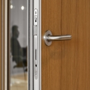 Wooden door with QbiQ lock