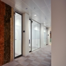Double glass partition with full flush door