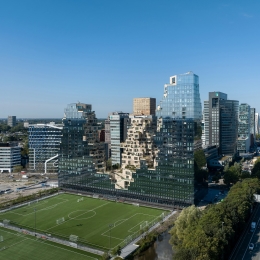 Soccer field and view at Valley Amsterdam
