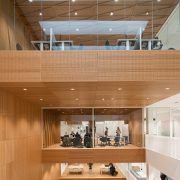 Over 3 meters high fireproof and fall-through resistant glass wall.