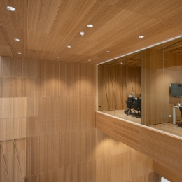 Over 3 meters high fireproof and fall-through resistant glass wall.