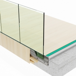 QbiQ iQ VIEW Y-Line balustrade glas voor montage aan de zijkant van betonvloer