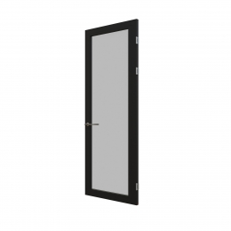KDD aluminum framed glass door.
