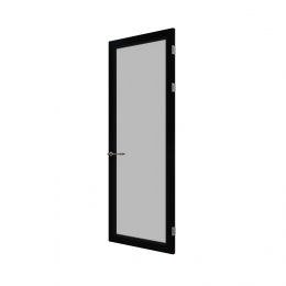 KDD75F aluminum framed flush door with double glass.