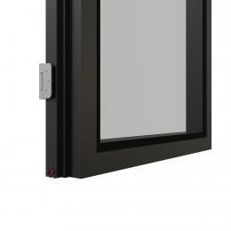 KDD90F aluminum framed full flush door with double glass and double seals.