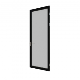 KDG77 Full flush aluminumframed door with double glass and single seals.