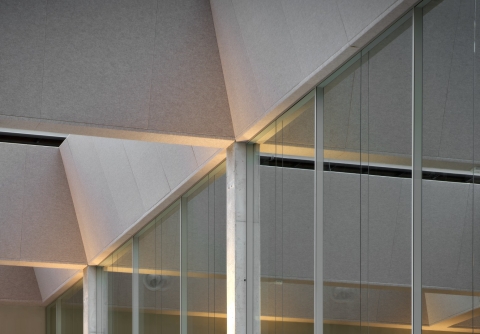 Detail of the ceiling profiles of the 6 meter high void wall.