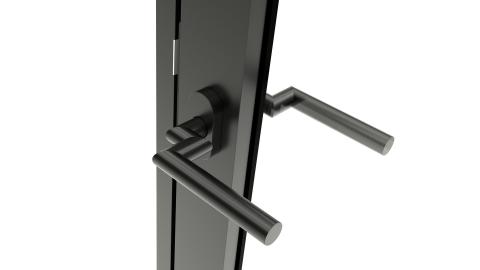 Door handle Hoppe Amsterdam Black with cranked shaft