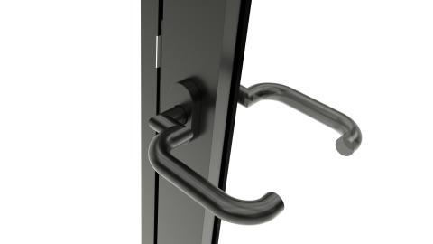 Door handle Hoppe Paris Black with cranked shaft