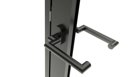 Door handle Hoppe Rotterdam Black with cranked shaft