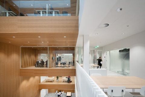 Over 3 meters high fireproof and fall-through resistant glass wall.