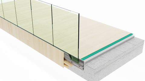 QbiQ iQ VIEW Y-Line balustrade glass for mounting on side