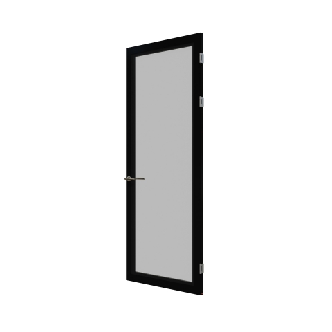 KDD75F aluminum framed flush door with double glass.